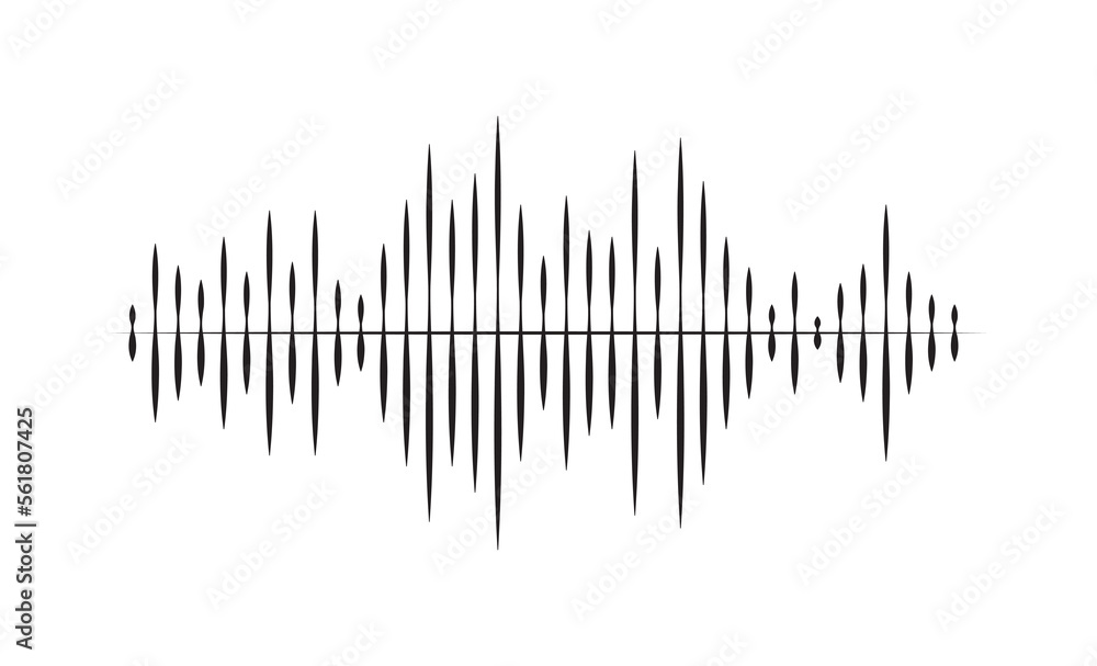 Line sound wave for music player, audio recording or radio signal ...