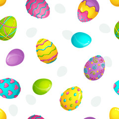 Wall Mural - Seamless vector pattern with colorful Easter eggs