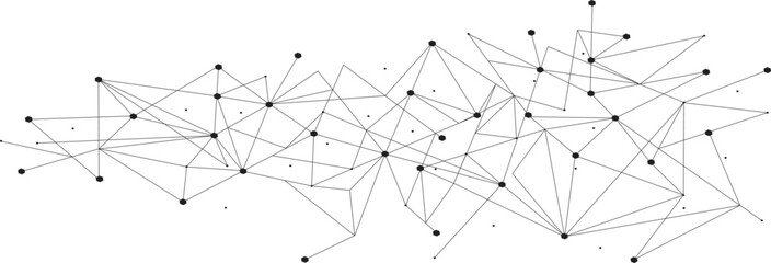 Wall Mural - black network. abstract connection on white background. network technology background with dots and 