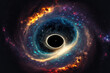 Black hole, galaxy in space, and the wonder of the cosmos. This image's components were provided by NASA. Generative AI