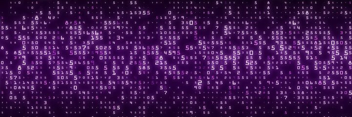 Poster - Digital background purple matrix. Coding or hacking concept. Abstract data concept. 3d rendering.