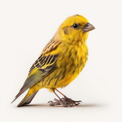 Wall Mural - Yellow canary bird isolated on a white background