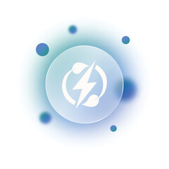 Sticker - Glass morphism blue energy icon