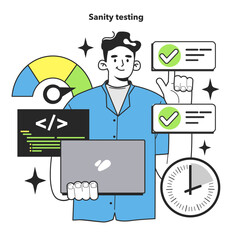 Sanity testing technique. Software testing methodology. IT specialist