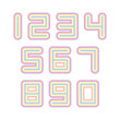 Set of numbers with rainbow typography design elements