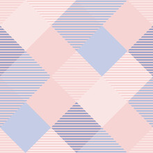 Seamless Tartan Plaid Pattern In Blue And Pink Tone.