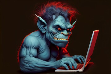 An illustration of an internet troll. Generative AI