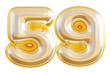 3d gold modern number 59 with generative AI