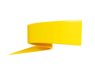 Wall Mural - ribbon banner 3d render - yellow sale text box.