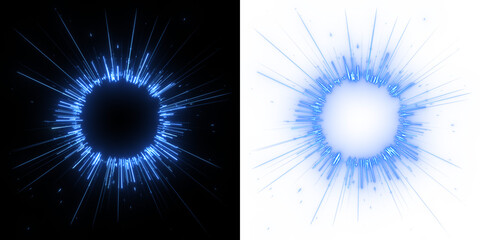 Circular ring , electric blue light effects, streaks and flares of light. Elements of science, energy, futuristic, modern and magic. Great for use in graphic design or in heads-up display (HUD)