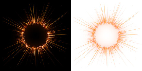 Circular ring , Fiery light effects, streaks and flares of light. Elements of science, energy, futuristic, modern and magic. Great for use in graphic design or in heads-up display (HUD)