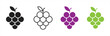 Grape icon. Grape icon set. Grape Icon Food Fruits. Different wine grapes. Bunch of grapes in simple flat style. Grape symbol and sign. Vector illustration.