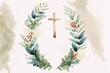 Confirmation Celebration Cross - Watercolour (Generative Art)
