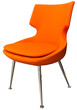 Orange chair of contemporary design, transparent PNG.