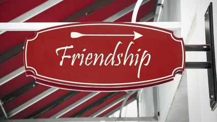 Wall Mural - Street Sign to Friendship