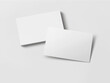 3D rendered horizontal Business visiting card stack mock-up with front and back. Invite, tag, empty mockup for Presentation on isolated Light white background. branding identity with clipping path.