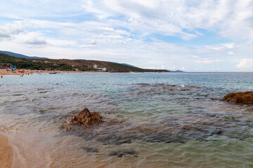 Wall Mural - Propriano beach on a sunny summer day, Corsica