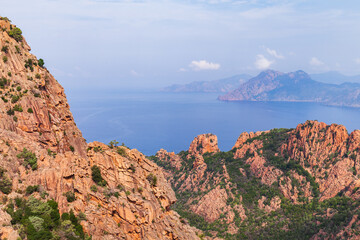 Wall Mural - Coastal mountain landscape of Calanques de Piana