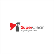 Super Clean Logo Design Template With Clean Tools Icon. Perfect For Business, Company, Restaurant, Mobile, App, Etc