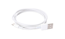 USB Cable With Lightning Connector Isolated On White