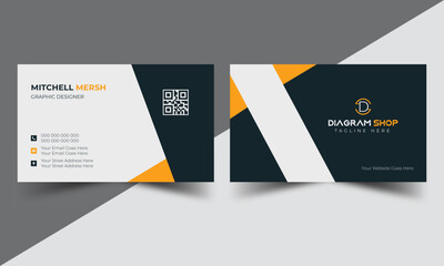 Modern business card design template, Clean professional business card template .flat gradation business card inspiration .Vector illustration print template.
