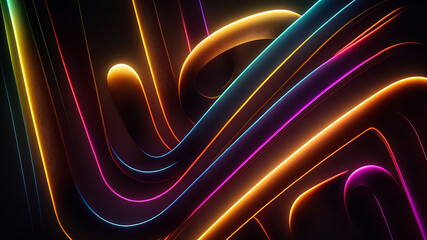Wall Mural - Abstract background with interlaced digital glitch and distortion effect. Futuristic cyberpunk design. Retro futurism, webpunk, rave 80s 90s cyberpunk aesthetic techno neon colors. Generative AI