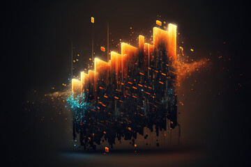 Wall Mural - Abstract picture of the crypto world foundation. Colorful background with digital glitch and distortion effect. Futuristic cyberpunk design. Retrofit, web punk, rave techno neon colors. Generative AI