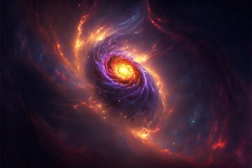 Wall Mural - nebula and galaxies in the deep space. abstract cosmos univese background