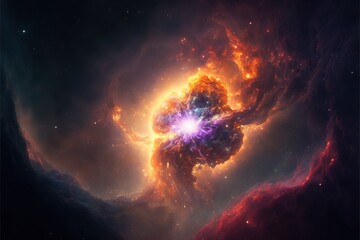 Wall Mural - nebula and galaxies in the deep space. abstract cosmos univese background