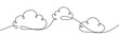 Continuous one line drawing. Cloud on white background. Vector illustration