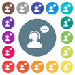 © botond1977 - Talking operator active solid flat white icons on round color backgrounds