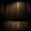 Fondo de estudio para fotografía de laminas de madera nobles marrón oscuro con foco iluminando el centro 