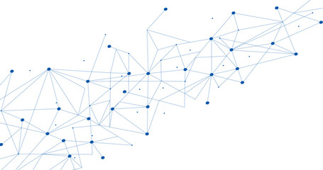 Blue network. Abstract connection on white background. Network technology background with dots and lines for desktop. Ai background. Modern abstract concept. Line background, network technology