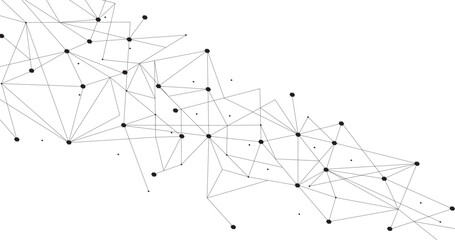 Wall Mural - Black network. Abstract connection on white background. Network technology background with dots and lines for desktop. Ai background. Modern abstract concept. Line background, network technology