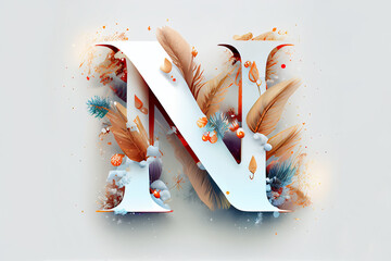 Upper Case N Generative AI Lettering Winter 2