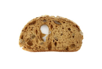 Poster -  Slice of multi Grain brown Bread isolated on white Background 