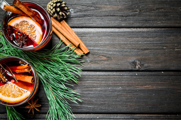 Poster - Mulled wine with spices.