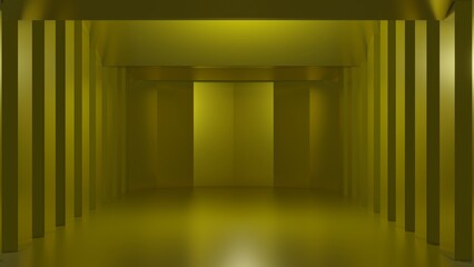 Wall Mural - Background light hallway interior 3d render illustration template abstract