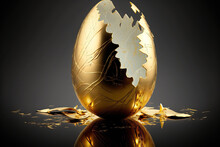 With Copy Space, A Gold Luxury Easter Egg Was Cracked Open. Generative AI