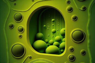 Wall Mural - backdrop green of a cell. Generative AI