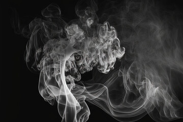 Canvas Print - White smoke is moving on a dark background. Generative AI