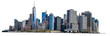 Panorama of Lower Manhattan, view from the South, transparent PNG.