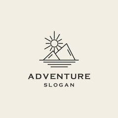 Wall Mural - adventure logo abstract illustration outline circle design vector