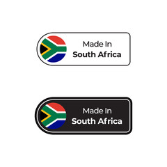 Wall Mural - Made in South Africa labels design set with flag and text in two different styles