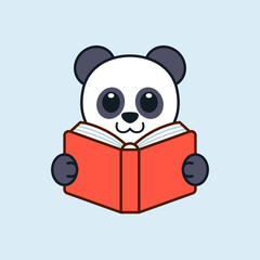 Wall Mural - Cute Panda Reading a Book