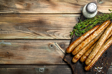 Sticker - Grilled pork sausage with spices and herbs .