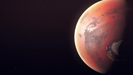 Wall Mural - Planet Mars Partially Shadowed - close up