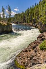 Wall Mural - Brink Of The Upper Falls, Yellowstone National Park