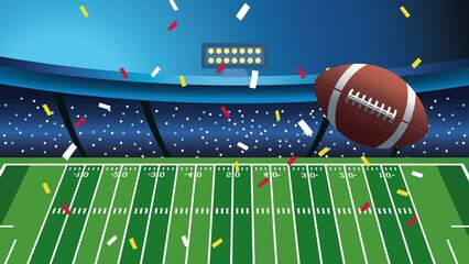 Canvas Print - american football balloon in stadium