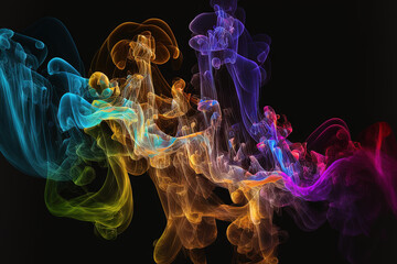 Poster - abstract background with bright smoke spreading. Generative AI